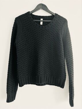Lole Black Textured Crew Neck Sweater